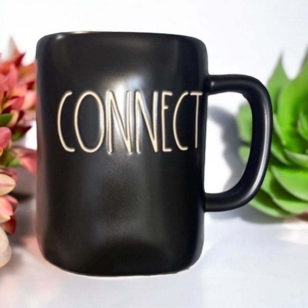 Rae Dunn CONNECT black LL farmhouse mug NWT